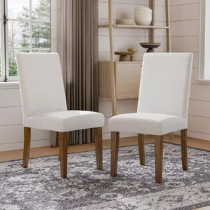 English Elm Rustic 2-Piece Side Chair Set With Upholstered Seat & Back - Warm Brown Frame & Elegant Design B2741P406153-GIGA