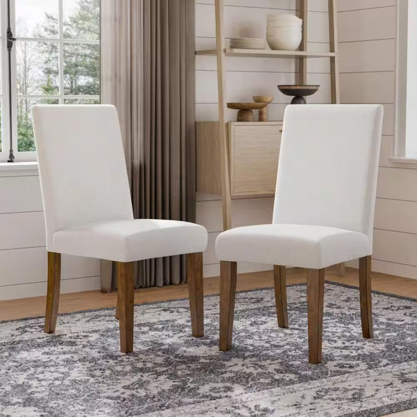 English Elm Rustic 2-Piece Side Chair Set With Upholstered Seat & Back - Warm Brown Frame & Elegant Design B2741P406153-GIGA