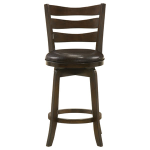 English Elm Fenster Dark Brown Swivel Bar Chair - Elegant Slat-Back Design, Comfortable Foam-Padded Seat, Durable Wood B062P299937