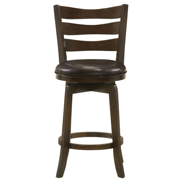 English Elm Fenster Dark Brown Swivel Bar Chair - Elegant Slat-Back Design, Comfortable Foam-Padded Seat, Durable Wood B062P299937