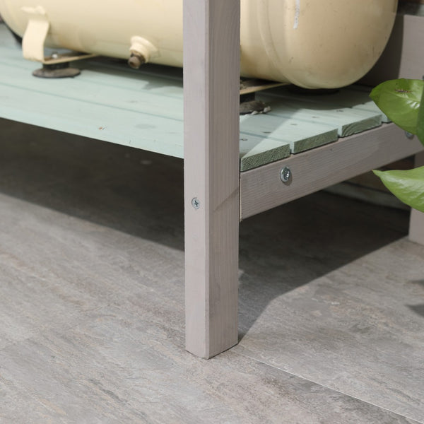 English Elm Outsunny Outdoor Wooden Potting Bench With Removable Sink, Ample Storage & Chalkboard, Light Gray W2225P174487-GIGA