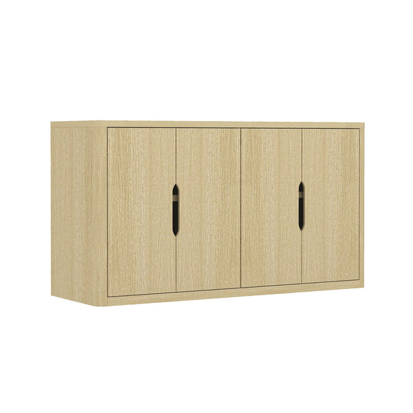 English Elm Rivington 60" Sideboard with 4 Soft-Close Doors, Adjustable Shelves, Media Management, TV Stand Oak B365P397669