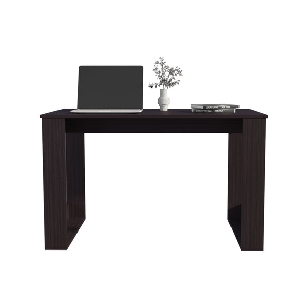 English Elm Oviedo 120 Writing Desk Black — 47.2" Compact MDF Folding Desk, Modern Sturdy Design, Lockable Foldable B200P286973