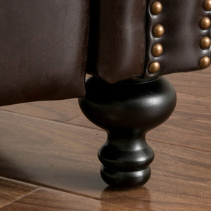 English Elm Push Recliner with Tufted Back Nailhead Trim and Turned Legs for Refined Living 57337.00PU
