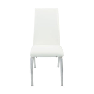 English Elm Set Ultra-Modern Leatherette Side Chairs with Chrome Curved Legs, Sleek Contoured Seats for Dining Comfort White B016P224568