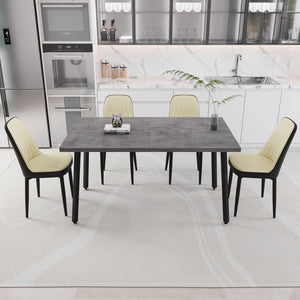 English Elm 55.12-70.87" Expandable Dining Table Set With 4 Padded Chairs - Modern Comfort For 4-6 People! W2189S00393