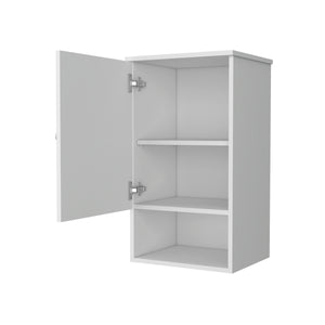 English Elm Carrizo Recessed Medicine Cabinet White Melamine with Door, 2 Shelves + Open Bottom Shelf, 28.6"H B128P237145