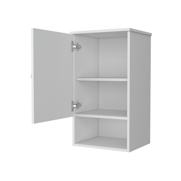 English Elm Carrizo Recessed Medicine Cabinet White Melamine with Door, 2 Shelves + Open Bottom Shelf, 28.6"H B128P237145
