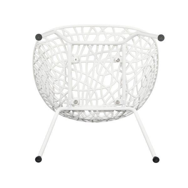 English Elm Christopher Knight Home® - Neiman Outdoor Dining Chair Set of 2 with Weather-Resistant Iron Frame and Perforated Diamond Design White N775P256374W