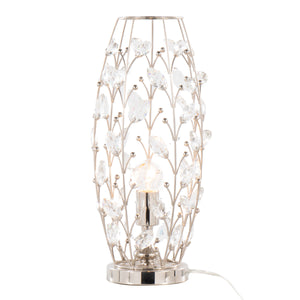 English Elm Crystal Buds 18" Contemporary Uplight Lamp in Polished Nickel with Clear K9 Crystal Beads, Chic Glow B202P224121