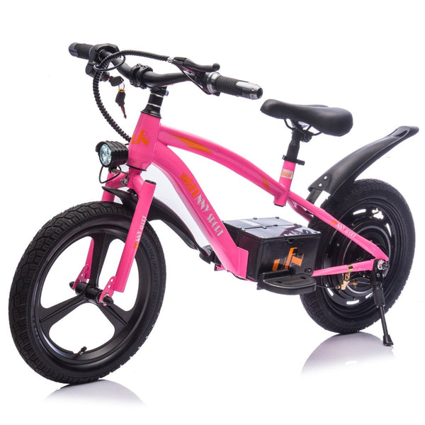 English Elm 24v Kids Electric Dirt Bike 300w Motor 16in Pneumatic Tires Adjustable Seat Ages 5 to 12 Pink W1578P335443