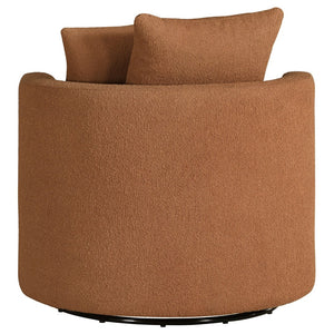English Elm Quinn Swivel Accent Chair Rounded Silhouette Fabric Upholstery for Living Room Burnt Orange B062P441091
