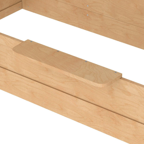 English Elm Twin Low Loft Bed Solid Pine Frame with Built-in Led Lighting and Storage Shelves Natural W1580P396331