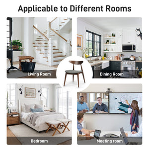 English Elm Christopher Knight Home® - Set Of 2 Retro Rubberwood Chairs With Ergonomic Backrest & Plush Cushions In Walnut & Gray N759P307037D