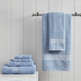 Madison Park Organic Modern/Contemporary 6 Piece Organic Cotton Towel Set MP73-6181 Blue