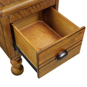 English Elm Solid Wood End Table - Vintage-Style Narrow Nightstand With Drawer For Small Spaces, Easy Assembly! W1202P176736-GIGA