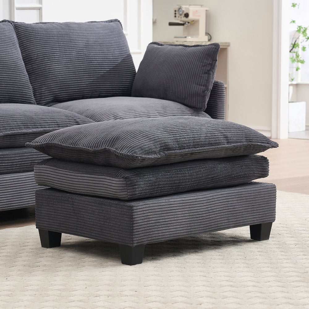 English Elm OTTO Velvet Dark Gray Sofa with Double Cushion & Pocket Springs, Sturdy Frame, Armrest Pockets - Comfort Innovation W2705P268485