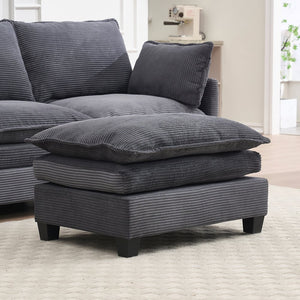 English Elm OTTO Velvet Dark Gray Sofa with Double Cushion & Pocket Springs, Sturdy Frame, Armrest Pockets - Comfort Innovation W2705P268485