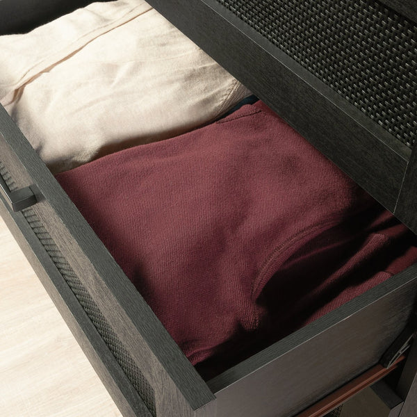 English Elm 4-Drawer Chest In Sleek Black Finish - Stylish Storage Solution For Bedrooms & Living Areas, Easy Assembly B356P402759