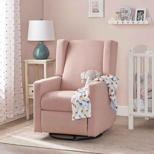 English Elm Christopher Knight Home® - Swivel Recliner Pushback Chair with Lever & Wingback Design, Space-Saving Swivel Recliner for Living Room Blush 67547.00