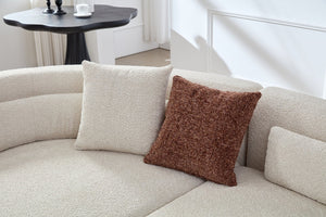 English Elm 132" Boucle Curved Sectional Sofa Modular L Shape Minimalist Seating for Living Room W2664S00104