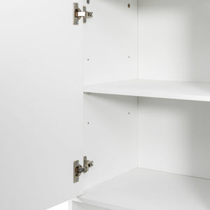 English Elm Laundry Cabinet with Tilt-Out Hampers, Adjustable Shelves, Freestanding White Storage Organizer W331S00168