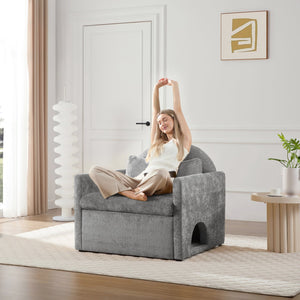 English Elm Modern Chenille Oversized Armchair With Pet-Friendly Nook | Perfect For Cozy Living Rooms & Bedrooms W2997P294104