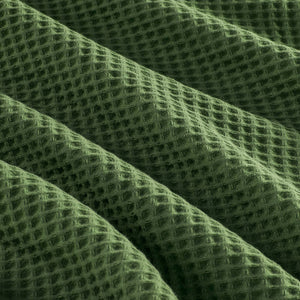 English Elm 1PC Luxurious 100% Cotton Waffle Blanket 90x90 for Full/Queen Beds – Breathable 300gsm Comfort Green 15.75 L x 12.2 W x 4.72 H B035P341141