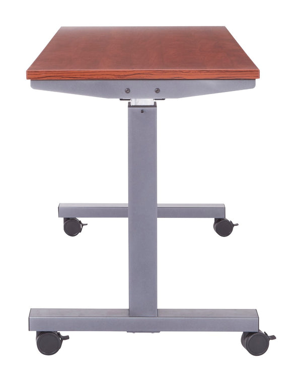 OSP Home Furnishings Adj Height Table with Pneumatic Lever Steel Frame Laminate Top for Flexible Workspaces Chy Top/Titanium PHAT2460C7