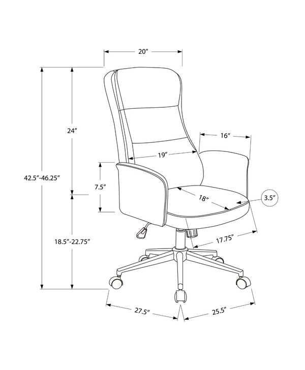 English Elm Office Ergonomic High-back Swivel Chair with Chrome Base and Faux Leather Cushioned Seat B2710P461891