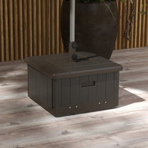 English Elm Outsunny 3-In-1 Outdoor Umbrella Base And Coffee Table, Durable Flower Box Planter With Wheels W2225P174276-GIGA