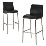 Christopher Knight Home® - Noble House - Vasos Black Leather Barstool - Set of 2