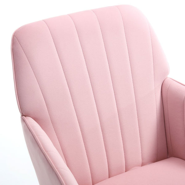 English Elm Ty Ergonomic Velvet Swivel Office Chair - Plush Memory Foam Comfort, Stylish Baby-Pink Design, Durable W2311P295811-GIGA