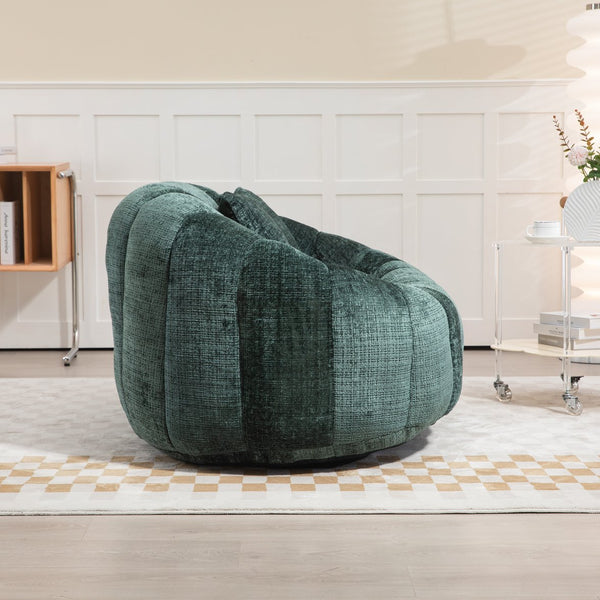 English Elm Bean Bean Bag Sofa High-Density Memory Foam Two-Seater Lounger High Back Chenille Cozy Support Emerald W395P181435