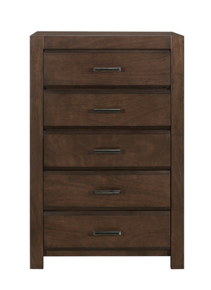 English Elm Espresso Five Drawer Chest Okume Veneer Bold Frame Contemporary Bedroom Storage B011P257336
