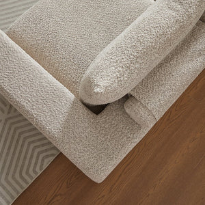 English Elm 99-Inch Chenille Cloud Curved Sectional Sofa – Modern L-Shaped Boneless Couch With Chaise & Comfort W834S00476