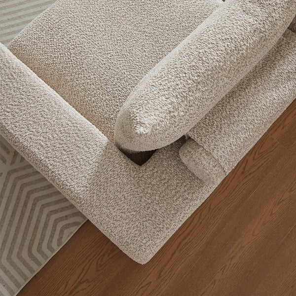 English Elm 99-Inch Chenille Cloud Curved Sectional Sofa – Modern L-Shaped Boneless Couch With Chaise & Comfort W834S00476