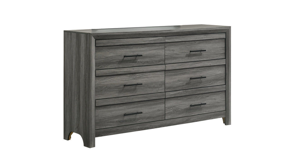 English Elm Denver Modern 6-Drawer Dresser In Gray - Stylish Wood Storage Solution For Contemporary Bedrooms G150108545