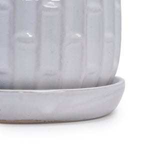 English Elm Set Of 2 Elegant White Ceramic Planters - Modern 7" Flowerpots For Indoor & Outdoor Decor W3273P322304-GIGA