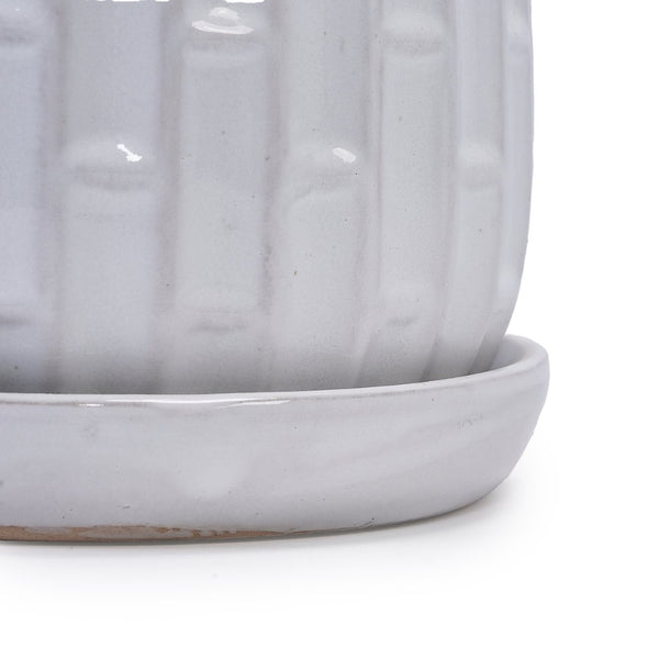 English Elm Set Of 2 Elegant White Ceramic Planters - Modern 7" Flowerpots For Indoor & Outdoor Decor W3273P322304-GIGA