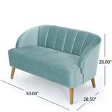 Christopher Knight Home® - Noble House - Amaia Mid-Century Modern Velvet Sofa With Seashell Backrest