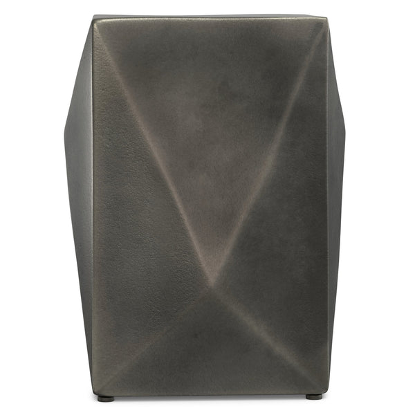 English Elm Danner Cast Aluminum Side Table in Graphite Finish — Handcrafted 17" Square End Table, Textured Robust Design B136P239037