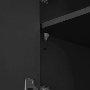 English Elm (assembly Required) Topmax 63w Matte Black Buffet Hutch with Pegboard and Power Outlet N717S000079B