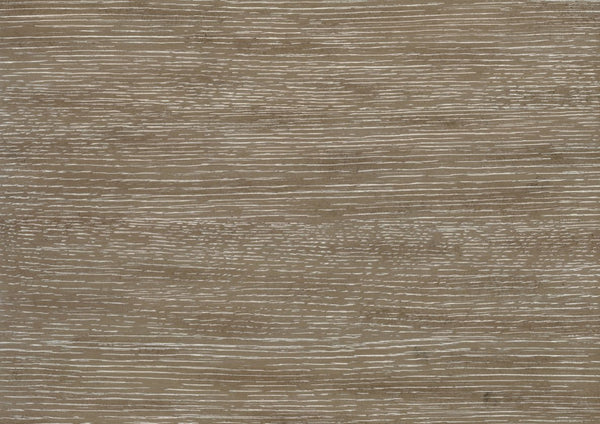 English Elm Traditional Linen Upholstered Dining Bench Oak Veneer Legs Nailhead Trim Neutral Gray B011P439069