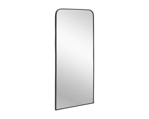 Sunpan Calabasas Floor Mirror - Sleek Minimalist Design with Iron Frame, Perfect for Modern Loft Spaces Black