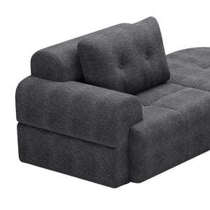 English Elm Modular Sectional Sofa with Chaise Full Foam Build Woven Fabric for Living Room Dark Grey W2379S00007