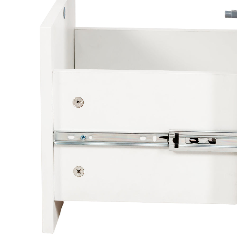 English Elm White White Sideboard Storage Cabinet with Glass Doors, Pegboard, Drawers & Shelves for Small Spaces W331P298183