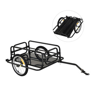 English Elm Aosom Heavy Duty Steel Bike Cargo Trailer Foldable 110 Lb Capacity Universal Hitch W2225P200662