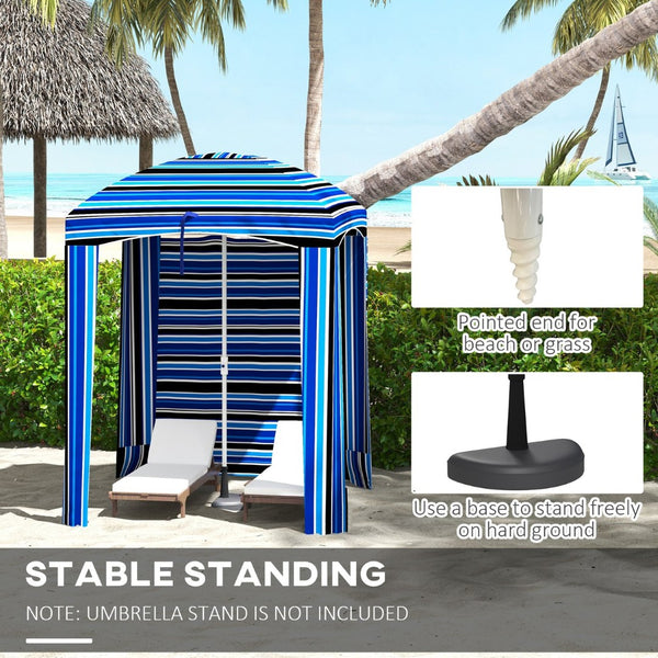 English Elm Outsunny 5.9' Portable Beach Umbrella Cabana With Walls & Vents - Ultimate Sun Protection & Privacy W2225P174270-GIGA