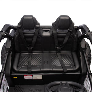 English Elm 24v Two Seater Kids Utv with Parental Remote Dual Motors Four Wheel Suspension Led Black W1578P198431